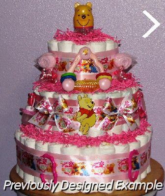 Pooh-Diaper-Cake (4).JPG - Baby Girl Pooh Bear Diaper Cake